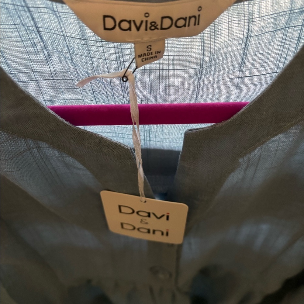 DAVI & DANI High Low Cotton Tunic/Dress Shirt NWT - Picture 3 of 3